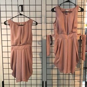 ASOS Womens Blush Pink Mini Dress Sleeveless Round Neck Smocked Back 2 in Size 6